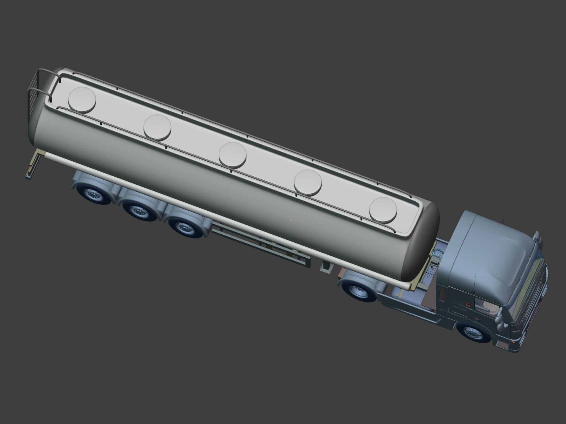 Generic Semi Trailer Fuel Truck with Modern Design 3D model_16