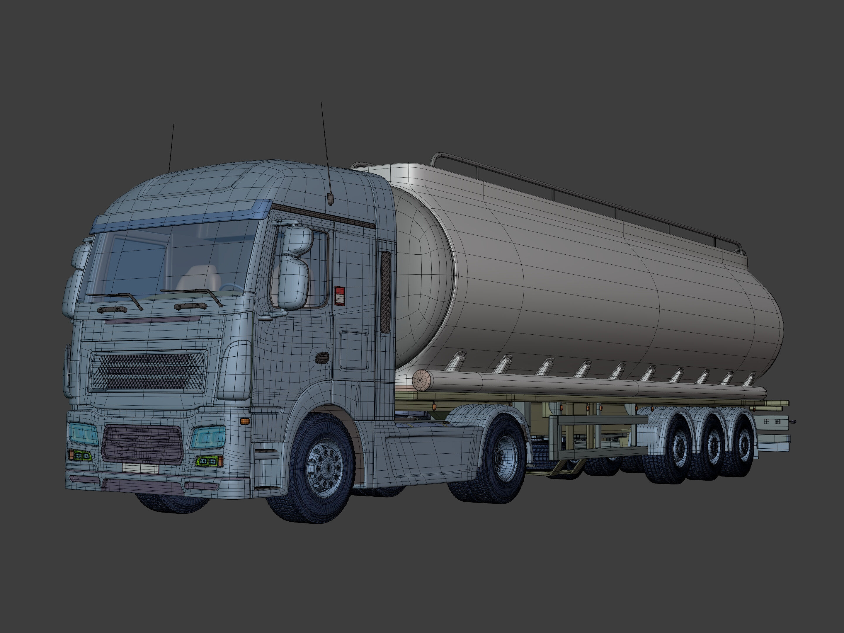 Generic Semi Trailer Fuel Truck with Modern Design 3D model_3