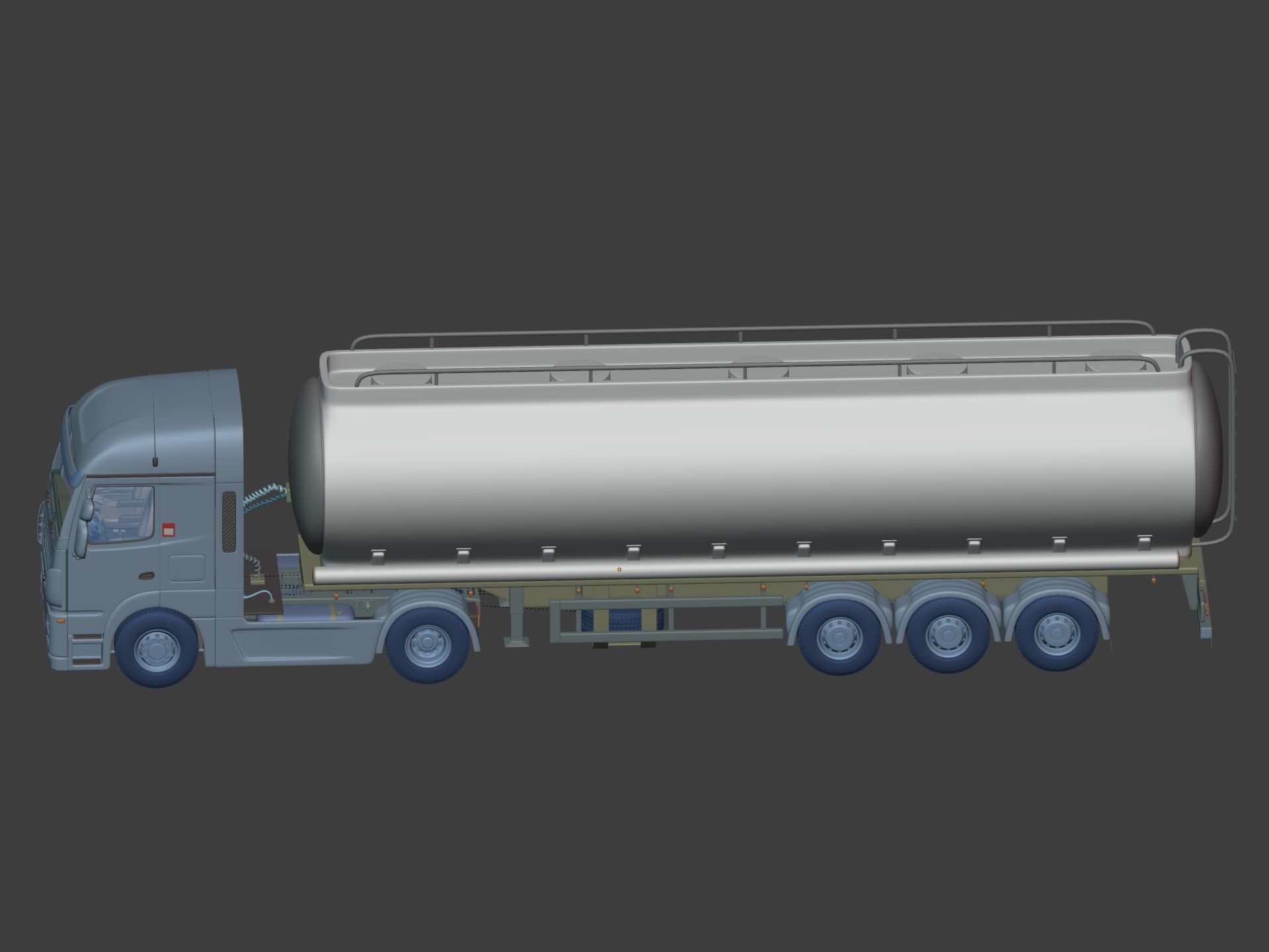 Generic Semi Trailer Fuel Truck with Modern Design 3D model_13