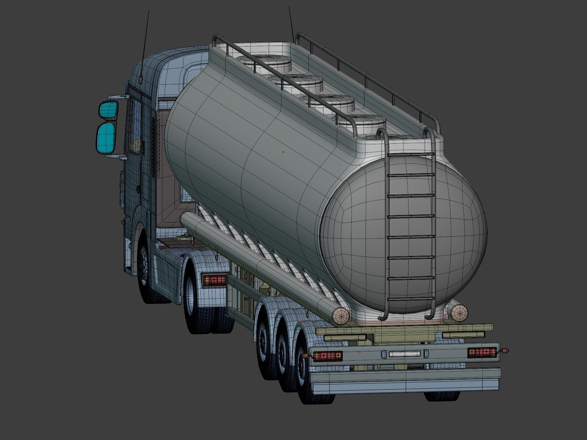 Generic Semi Trailer Fuel Truck with Modern Design 3D model_15