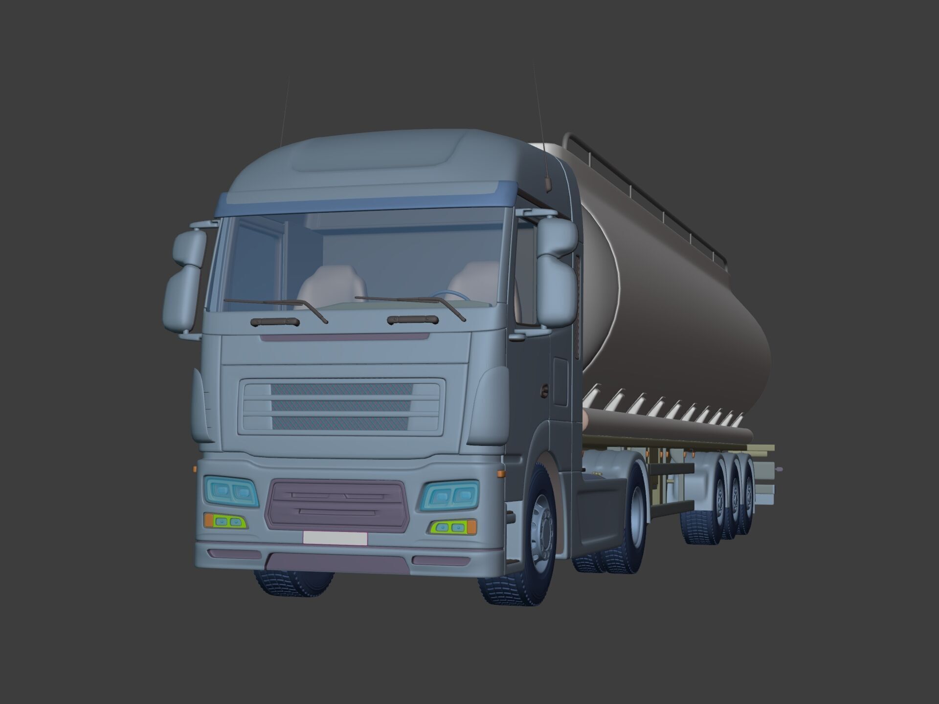Generic Semi Trailer Fuel Truck with Modern Design 3D model_6