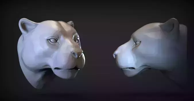 Puma head  3D print model