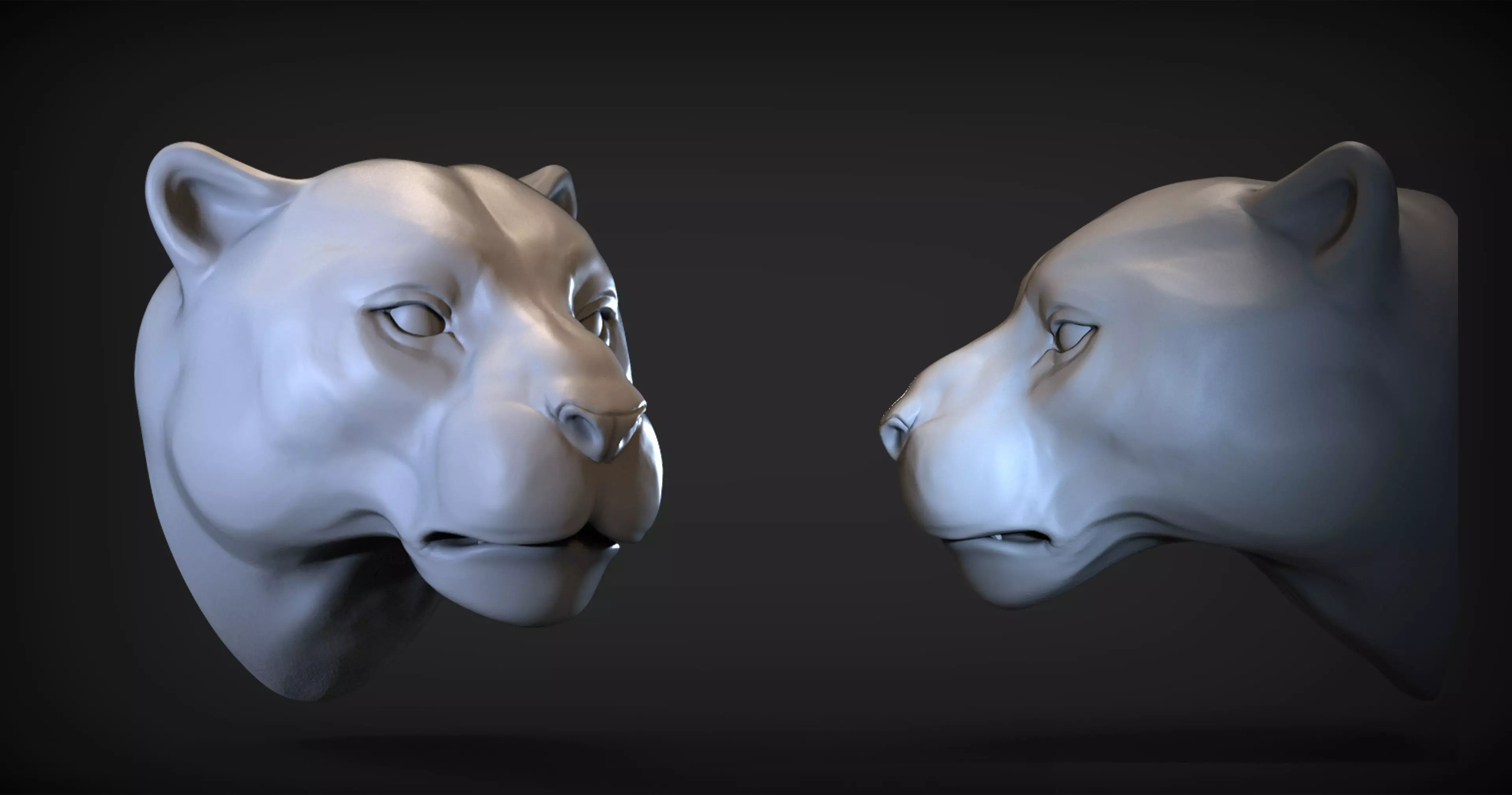 Puma head 3D print model