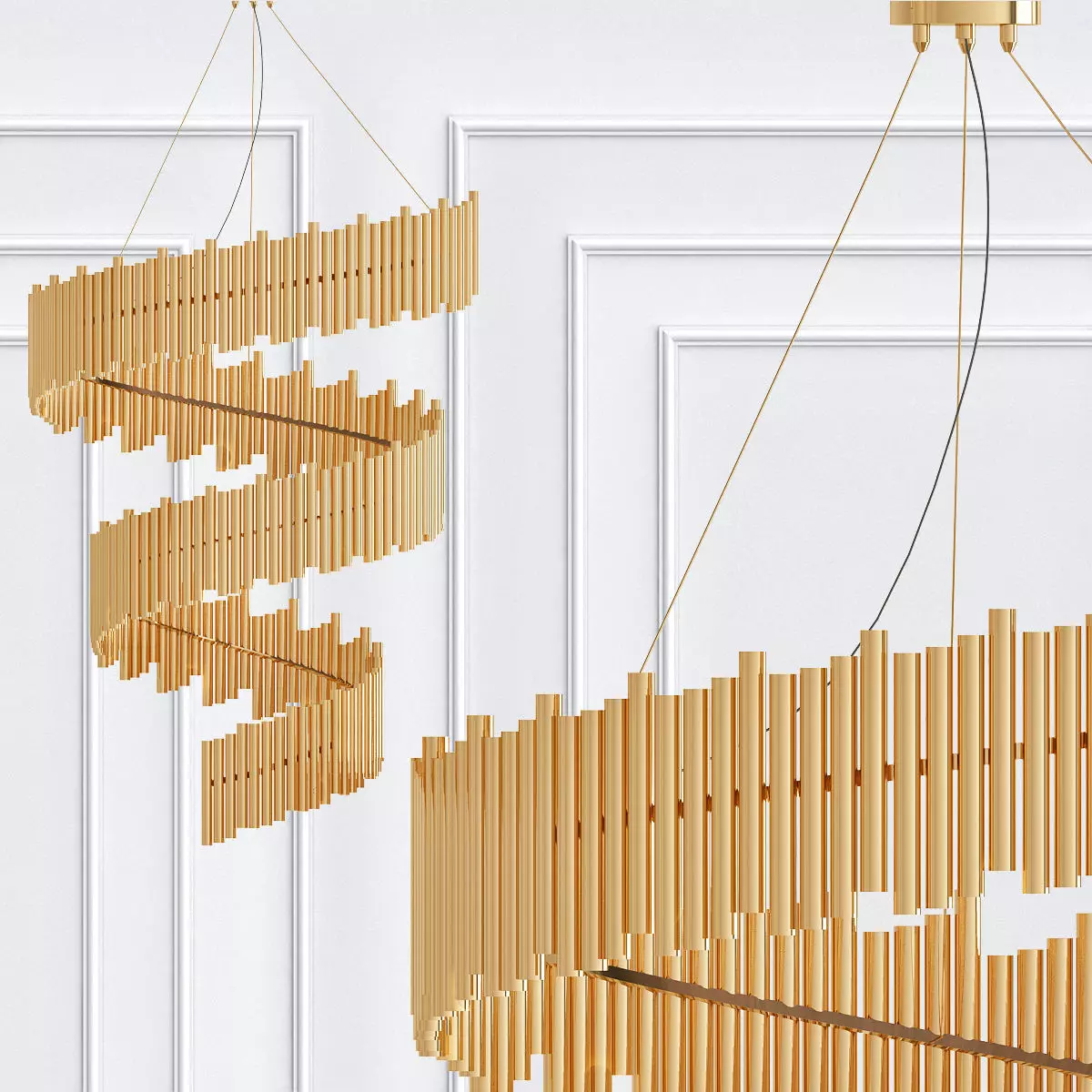 Brubeck spiral chandelier 3D model