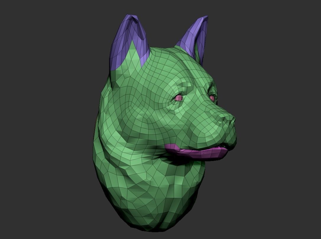 Sheepdog head  3D print model_7