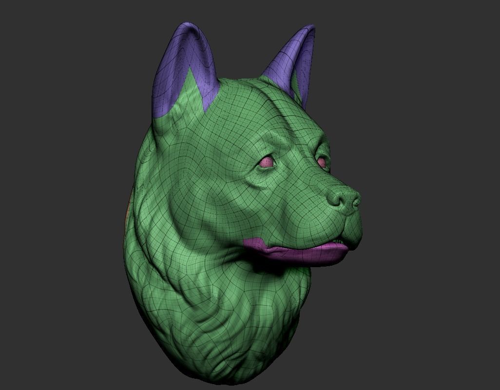 Sheepdog head  3D print model_6