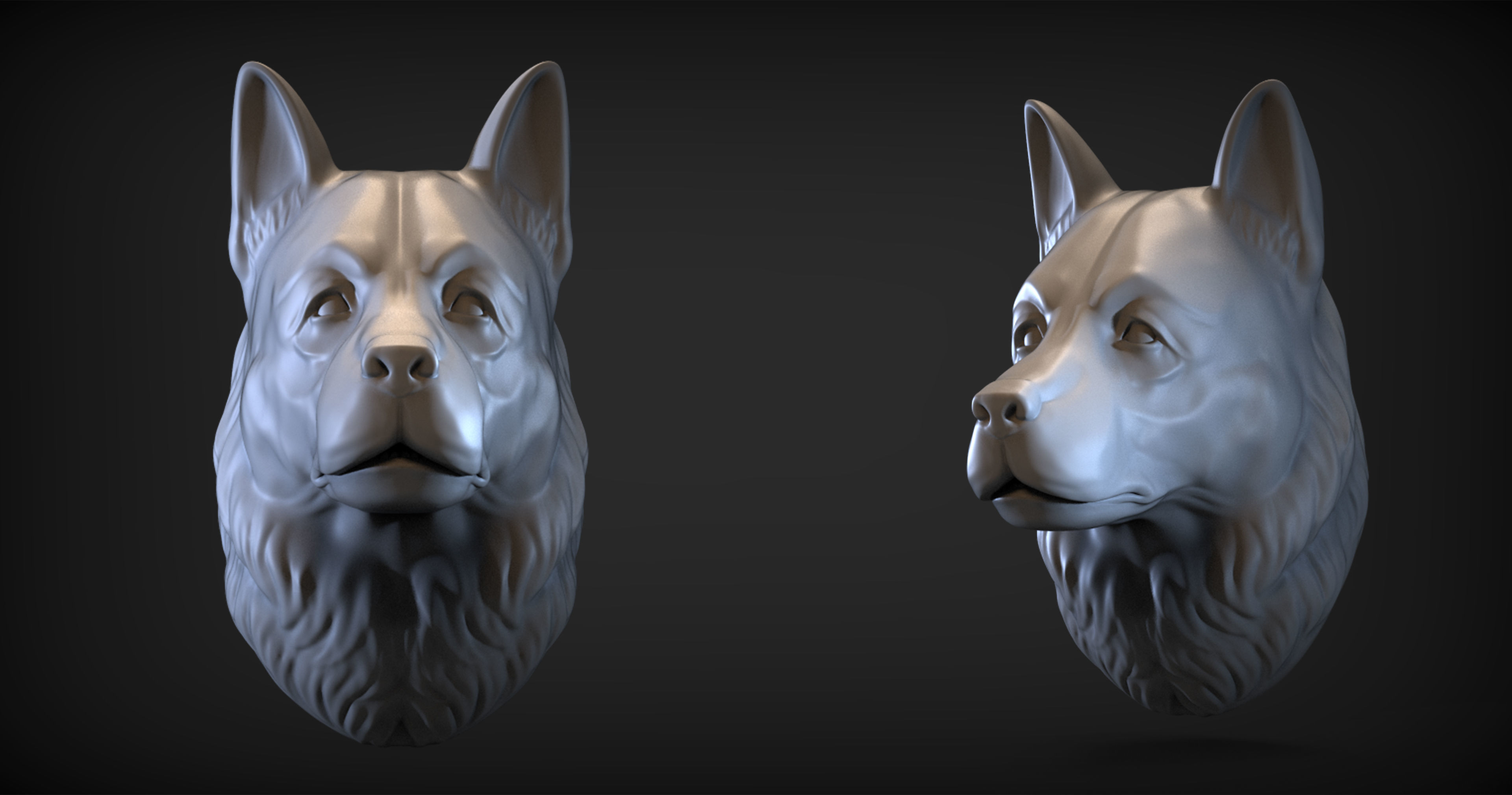 Sheepdog head  3D print model_1
