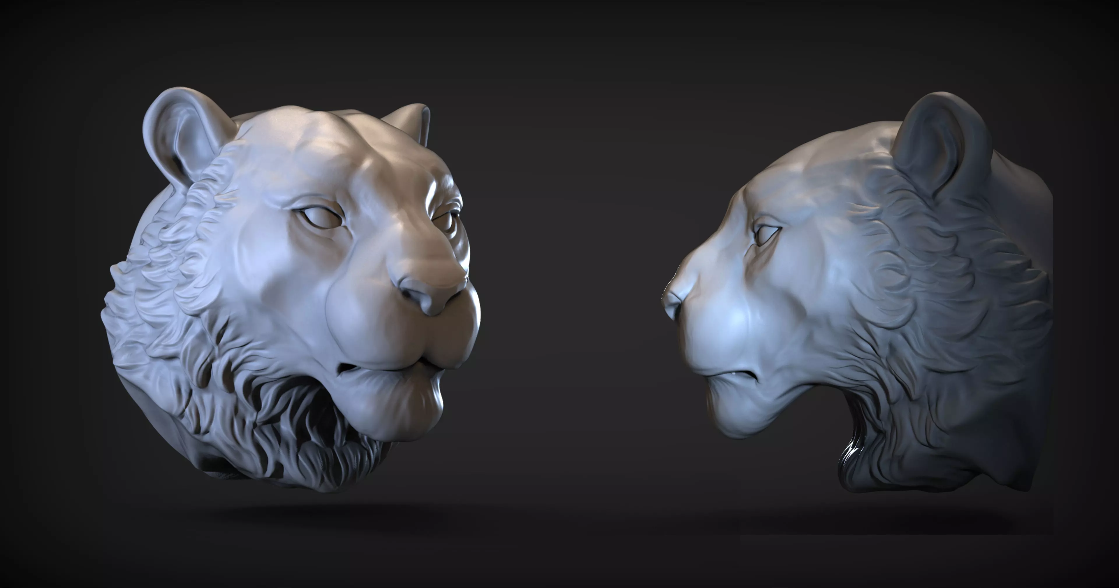 Tiger head 3D print model