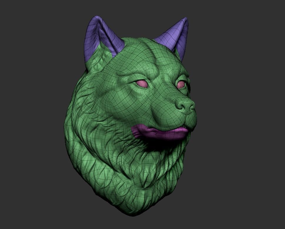 Wolf head  3D print model_6