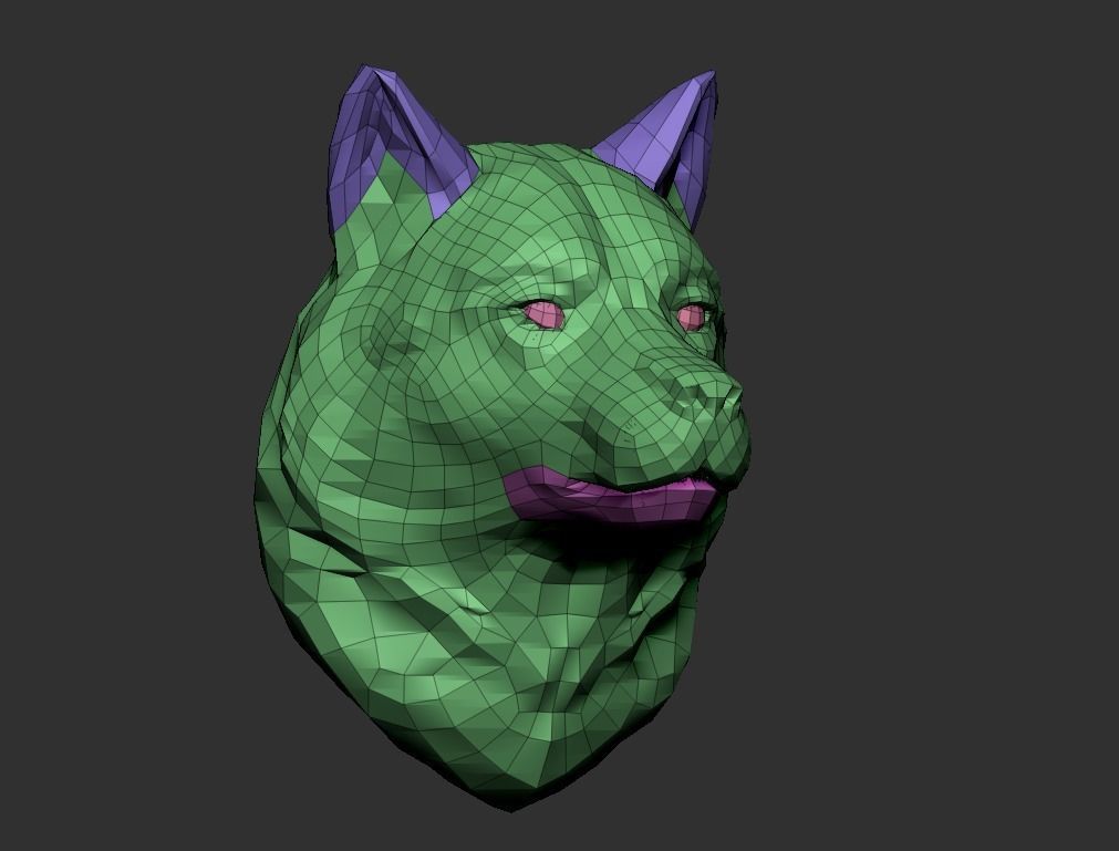 Wolf head  3D print model_7