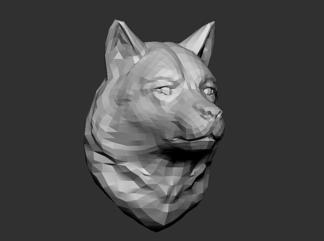 Wolf head  3D print model_5