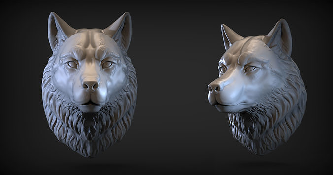 Wolf head  3D print model