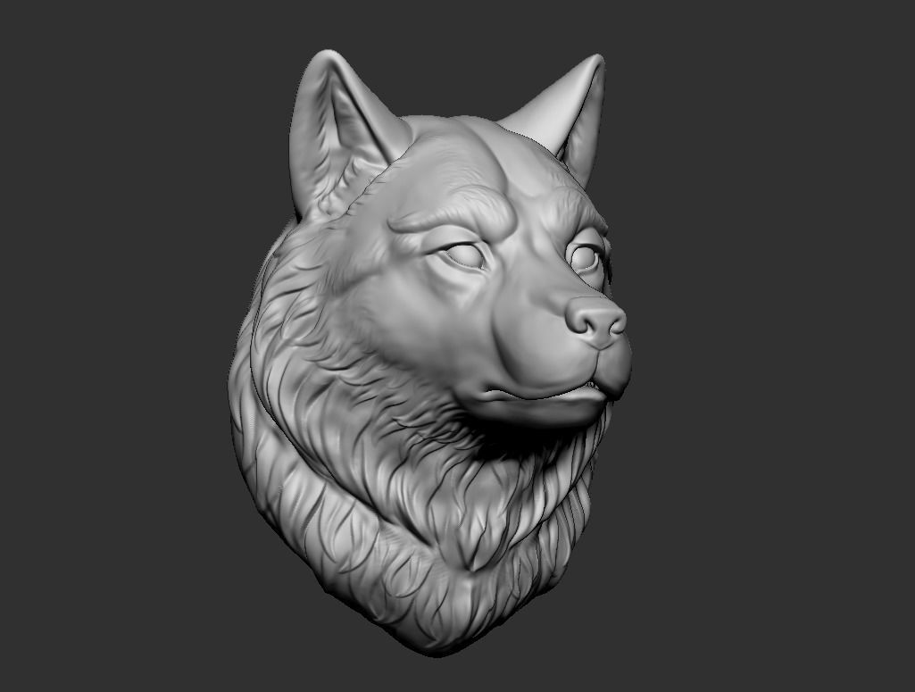 Wolf head  3D print model_4
