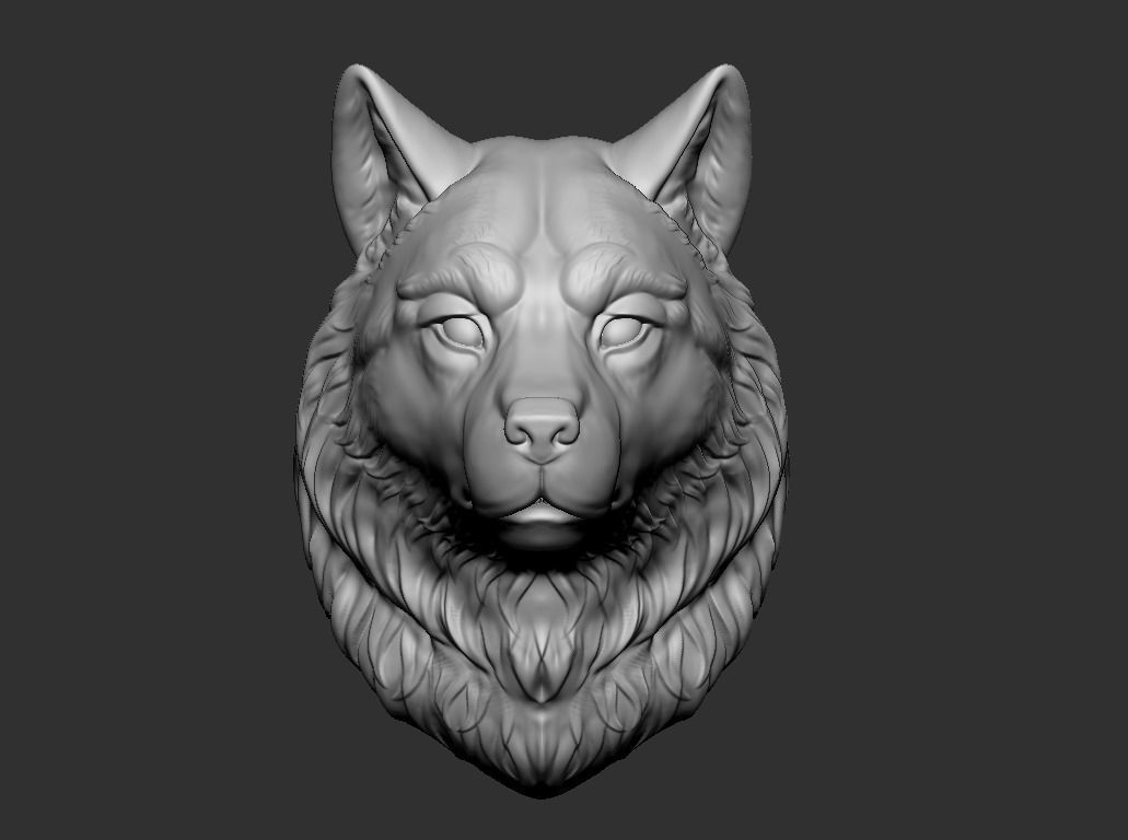 Wolf head  3D print model_2