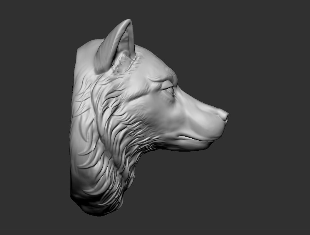 Wolf head  3D print model_3