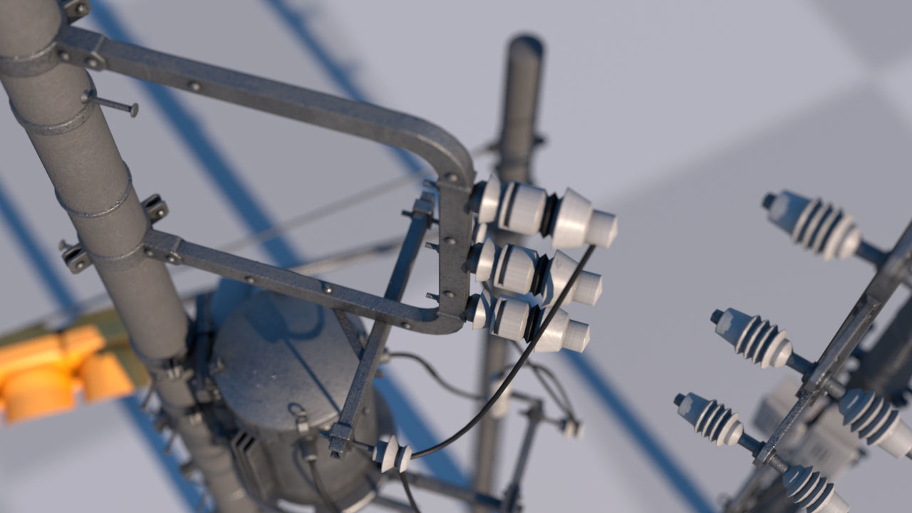 Tokyo Poles and Traffic Lights - Textures - UV UDIM - 7 pieces Low-poly 3D model_3