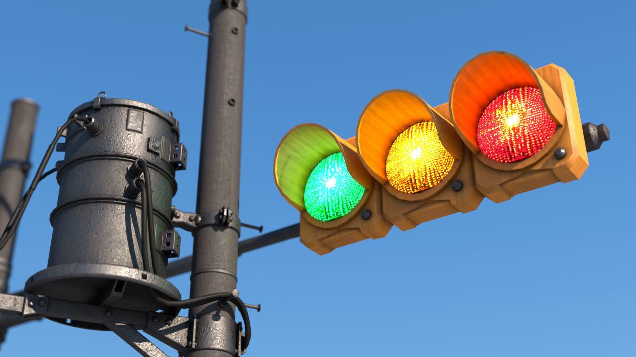 Tokyo Poles and Traffic Lights - Textures - UV UDIM - 7 pieces Low-poly 3D model_4