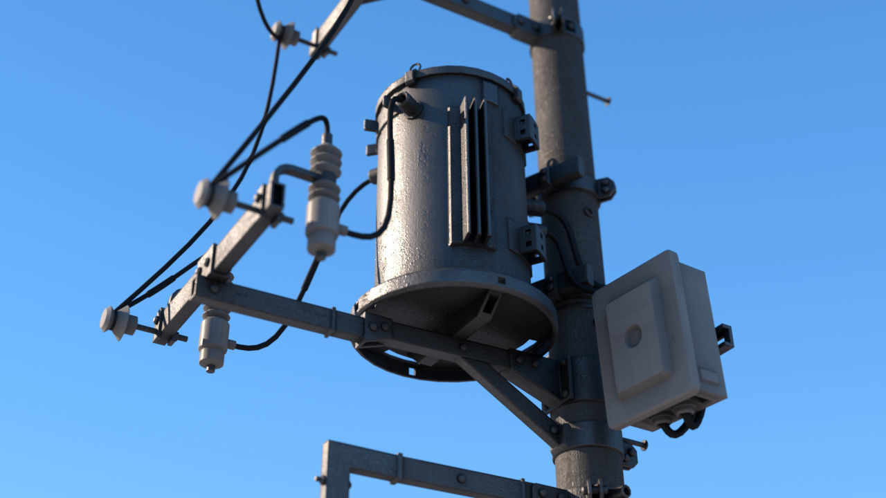 Tokyo Poles and Traffic Lights - Textures - UV UDIM - 7 pieces Low-poly 3D model_2