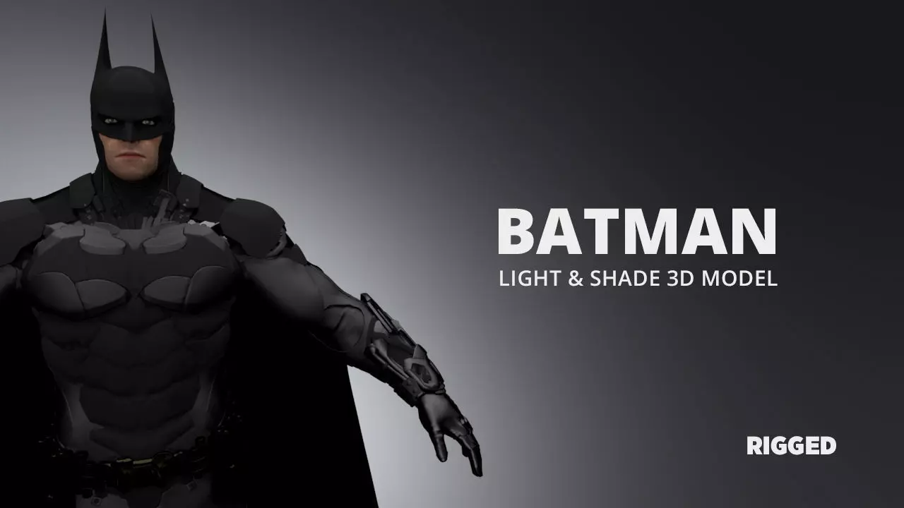 Batman Rigged Low-poly 3D model_0