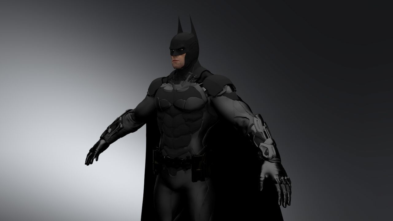 Batman Rigged Low-poly 3D model_9