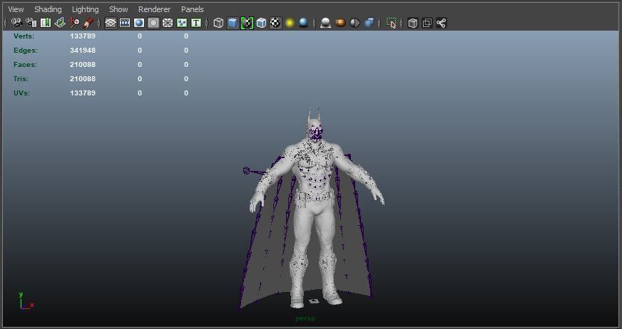 Batman Rigged Low-poly 3D model_7