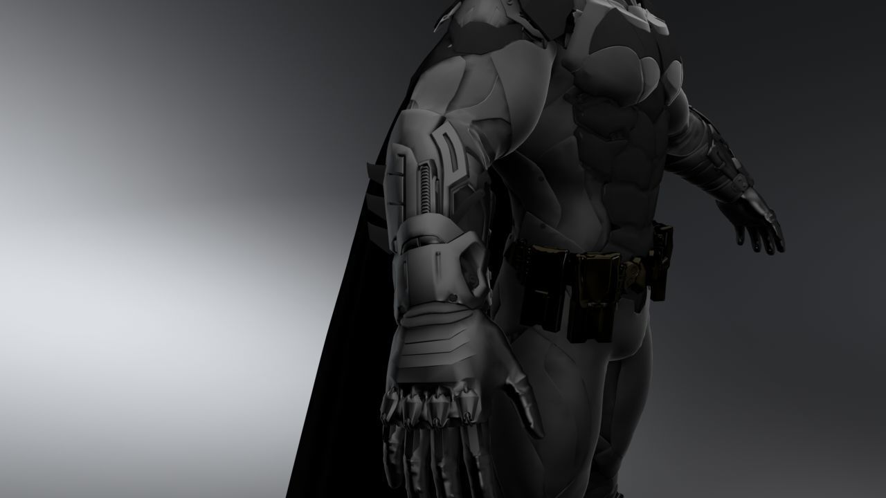 Batman Rigged Low-poly 3D model_3