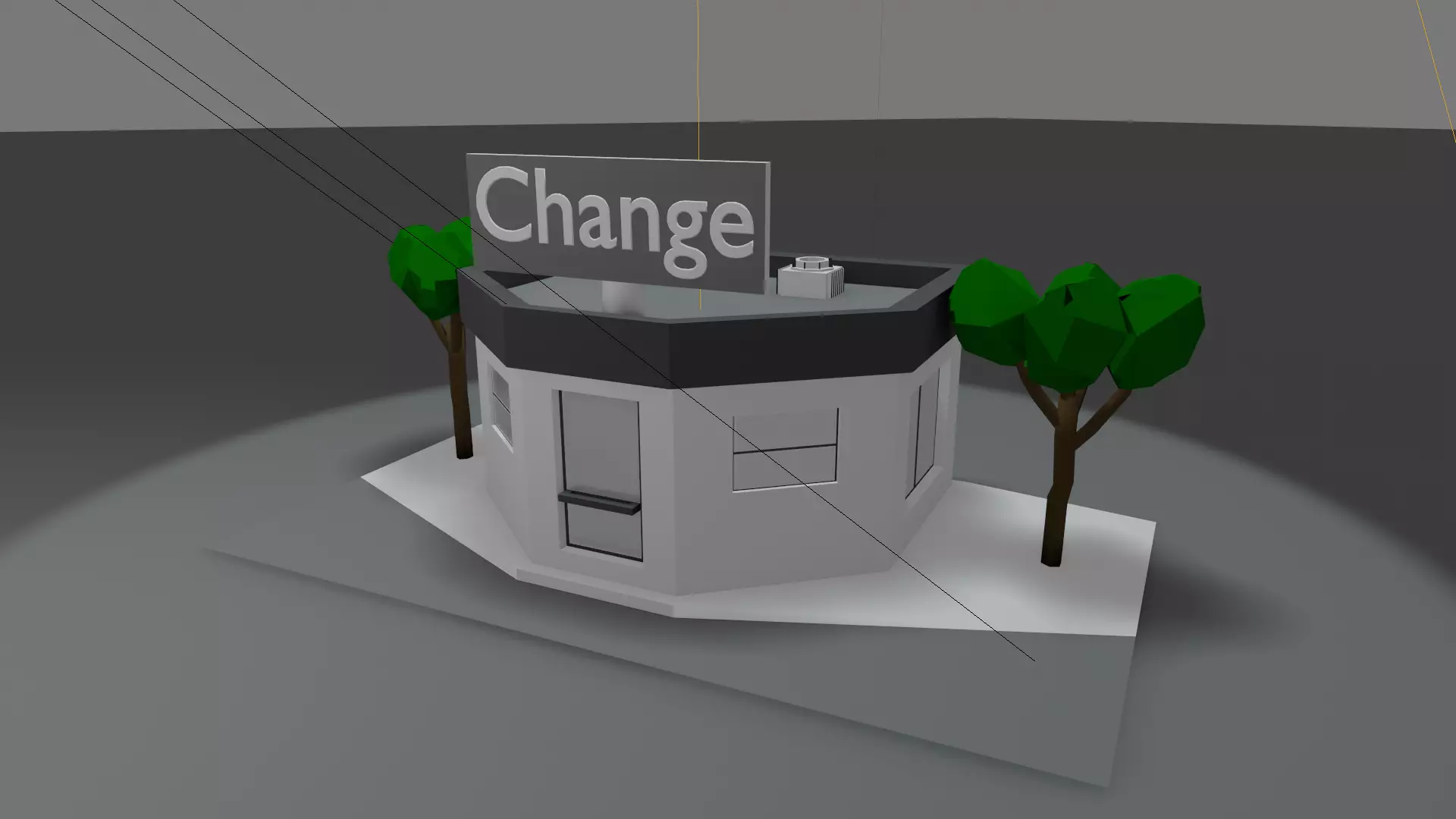 Cartoon building Free low-poly 3D model