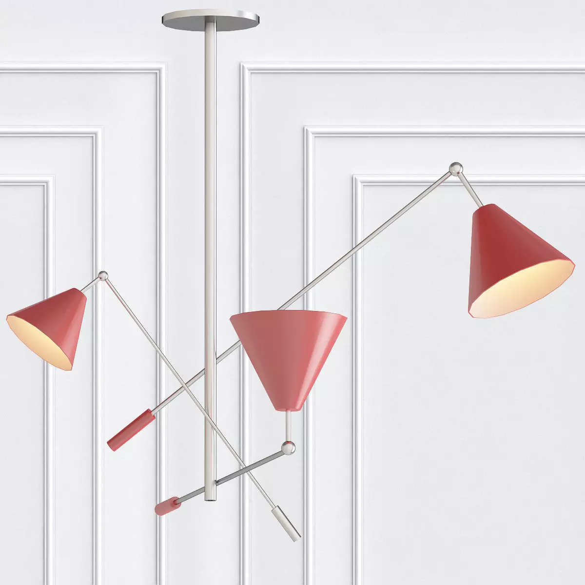 Sinatra three light fixtures hanging from ceiling 3D model