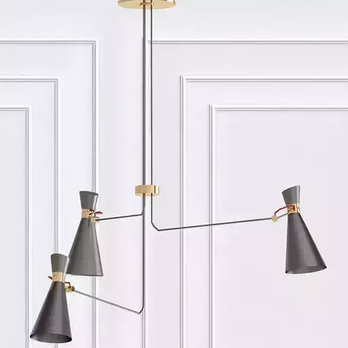 Simone pendant light with three lamps hanging from it