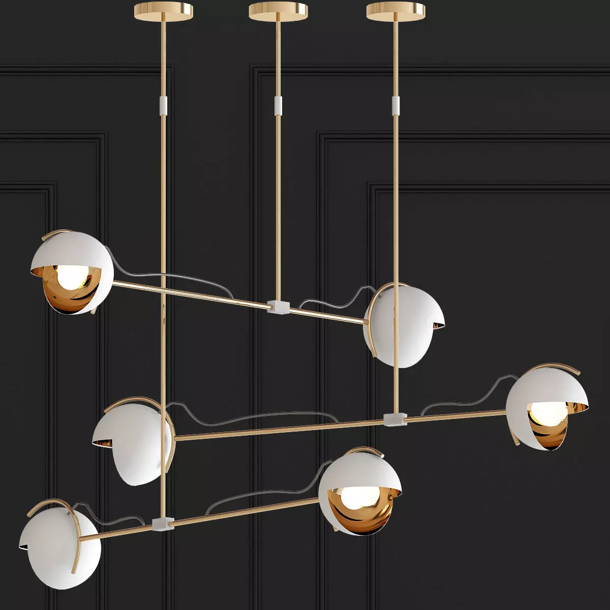 LAINE chandelier with four lights 3D model_0