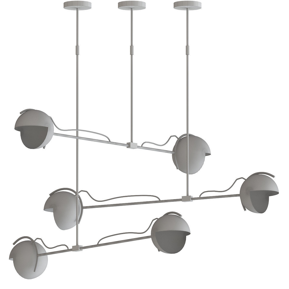 LAINE chandelier with four lights 3D model_1