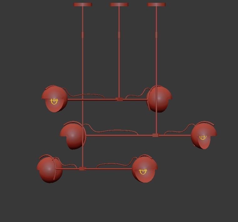 LAINE chandelier with four lights 3D model_2