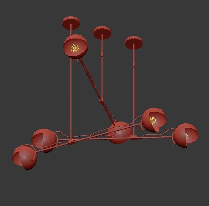 LAINE chandelier with four lights 3D model_3