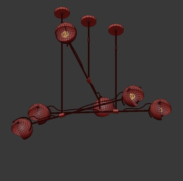 LAINE chandelier with four lights 3D model_4