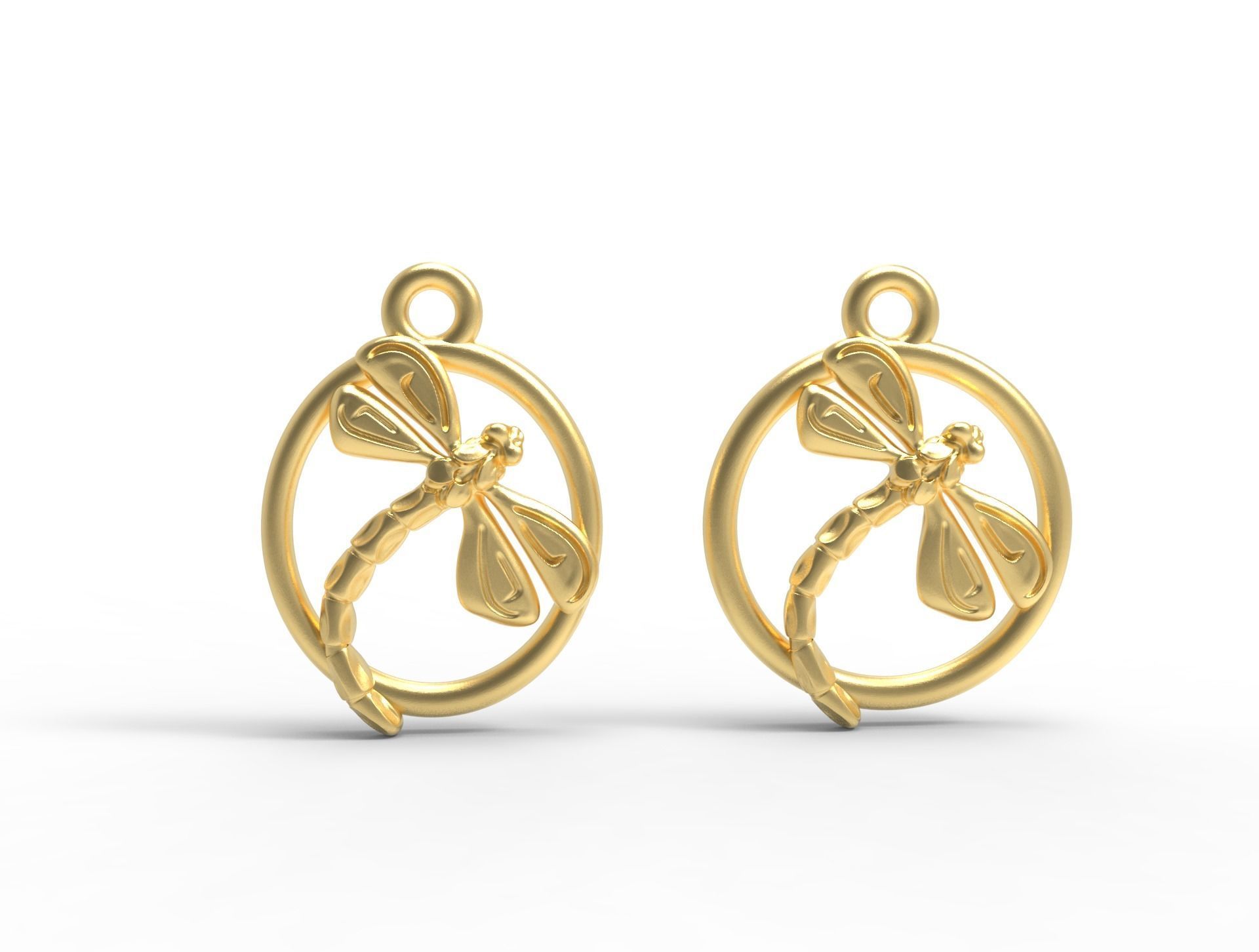 Dragonfly silver Charm digital fabricaion 3D print model_7
