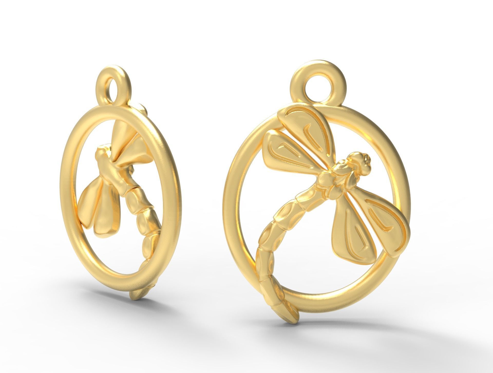 Dragonfly silver Charm digital fabricaion 3D print model_8