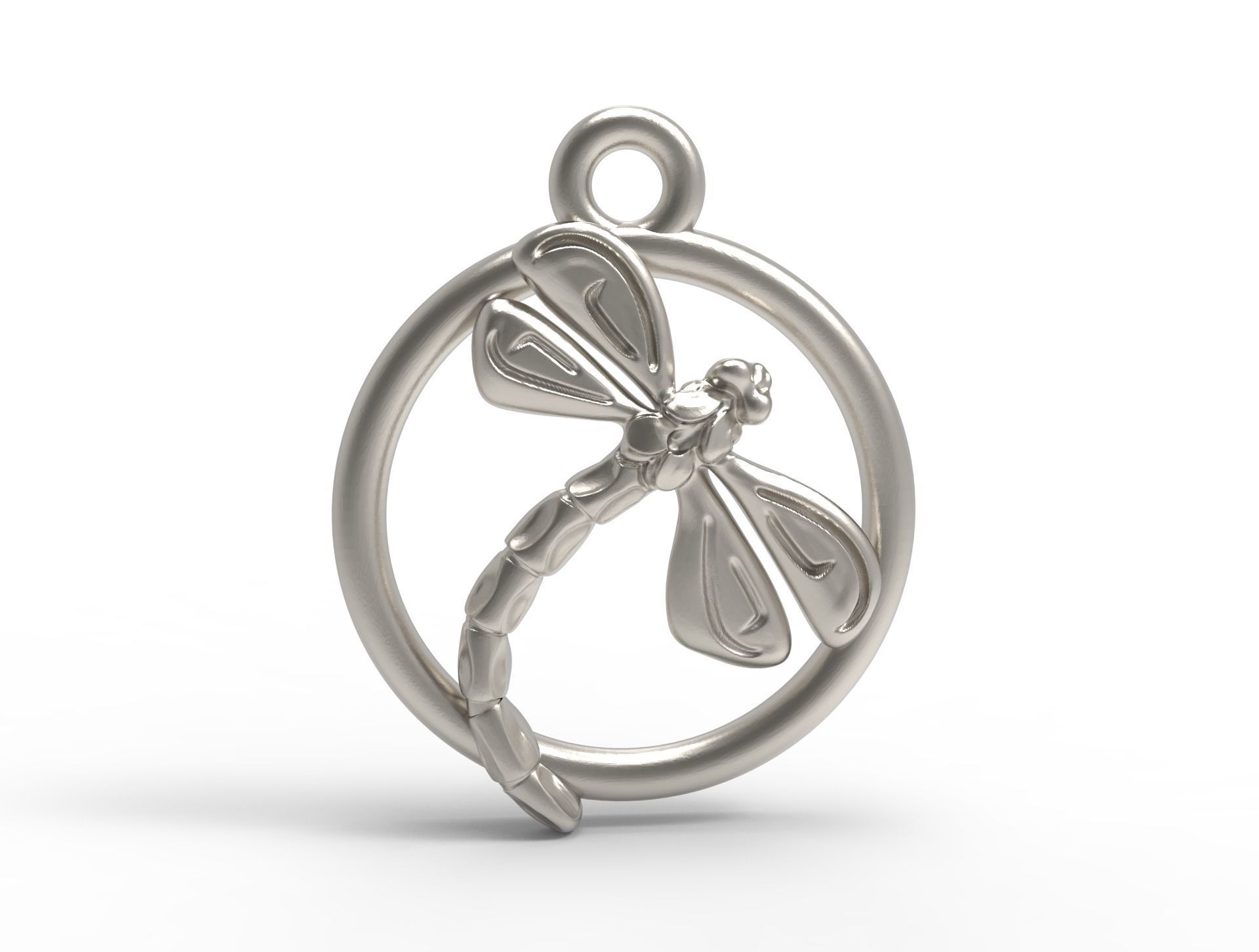 Dragonfly silver Charm digital fabricaion 3D print model_2