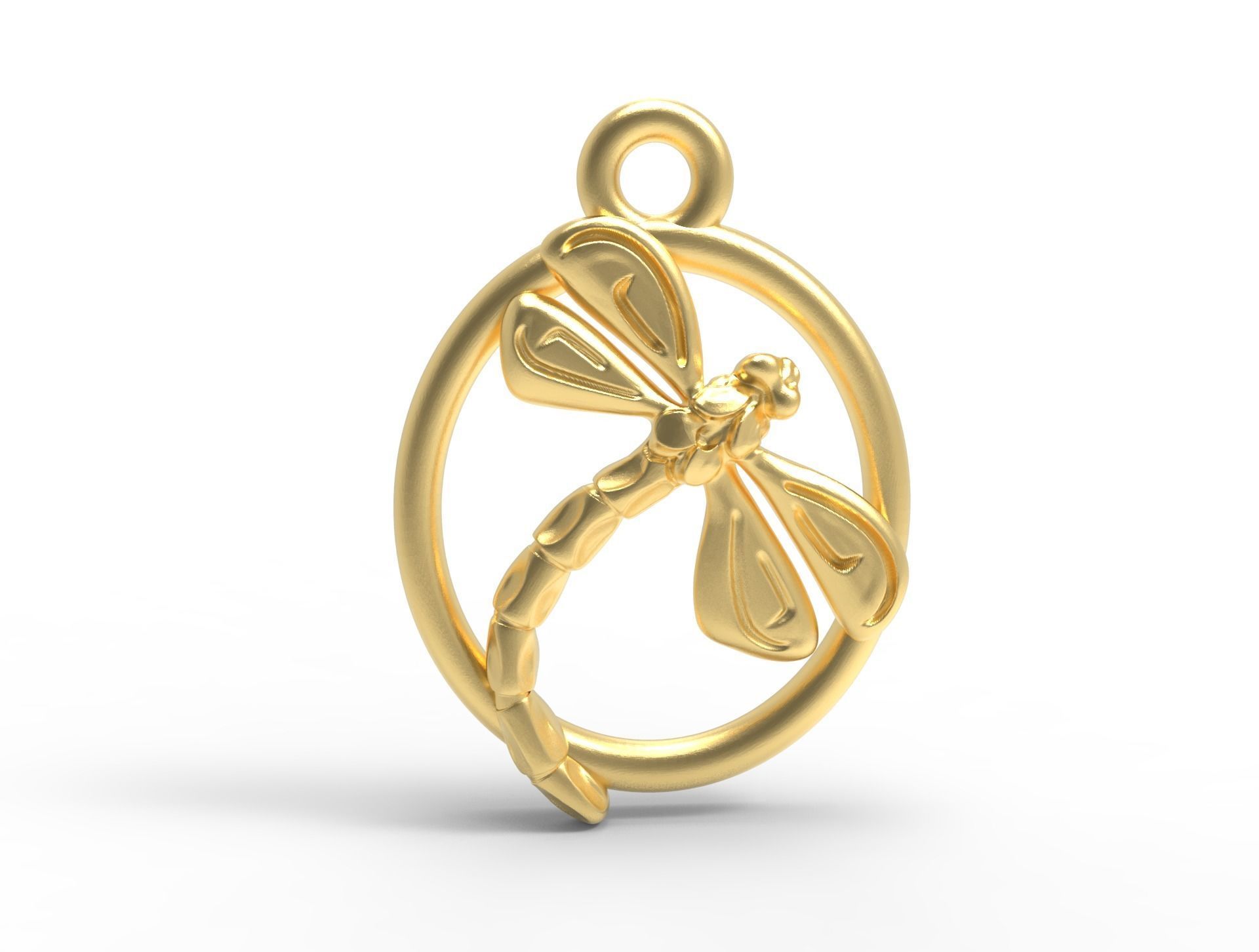 Dragonfly silver Charm digital fabricaion 3D print model_5