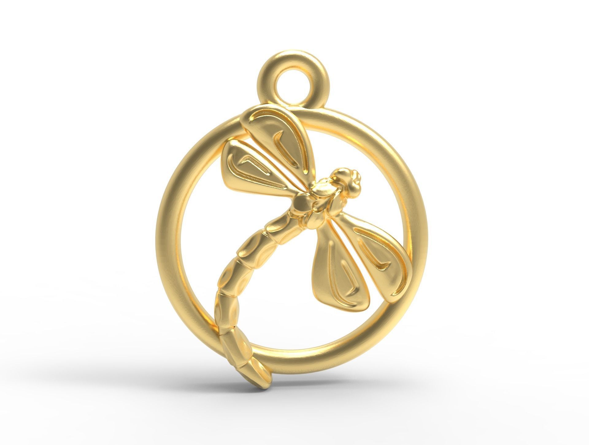 Dragonfly silver Charm digital fabricaion 3D print model_4