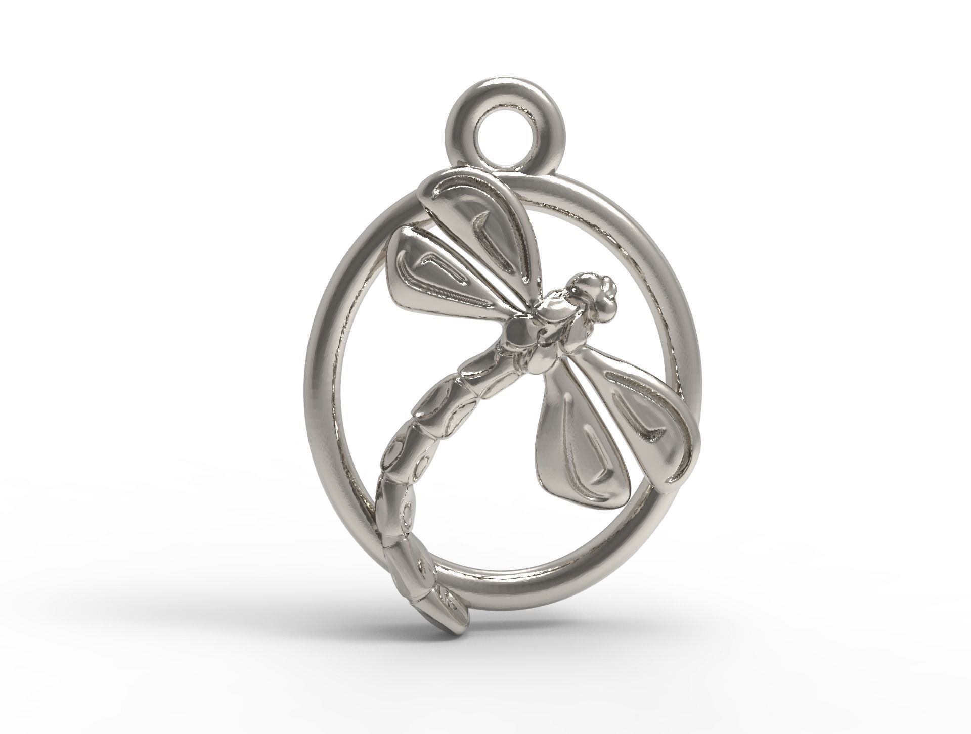 Dragonfly silver Charm digital fabricaion 3D print model_6