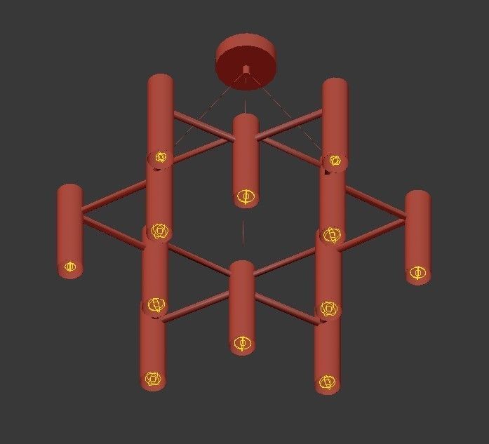 Delightfull pendant lamp hanging 3D model_2