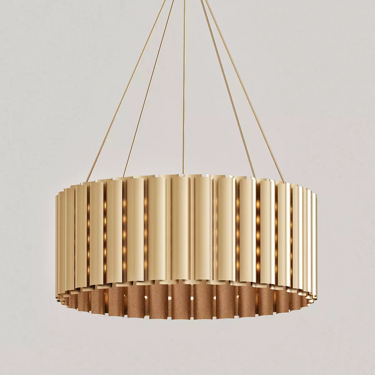 Aurum pendant light made of brass rods 3D model_0