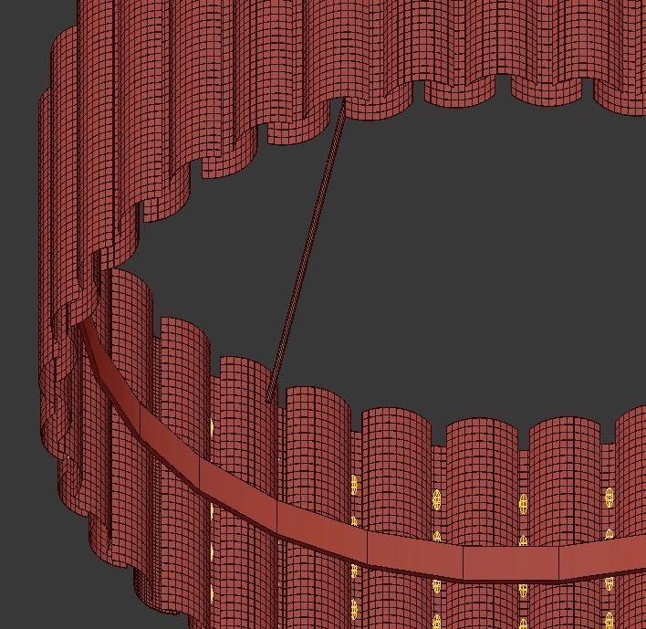 Aurum pendant light made of brass rods 3D model_5