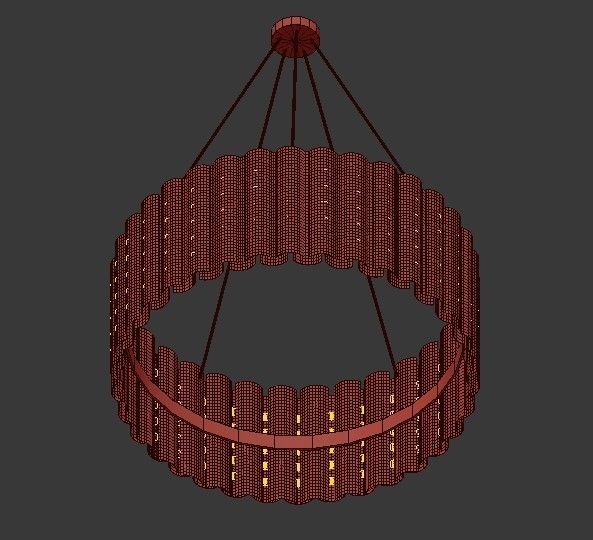 Aurum pendant light made of brass rods 3D model_3