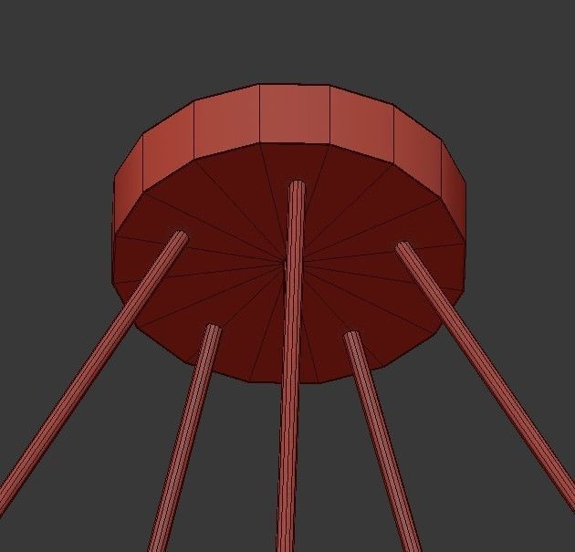 Aurum pendant light made of brass rods 3D model_4