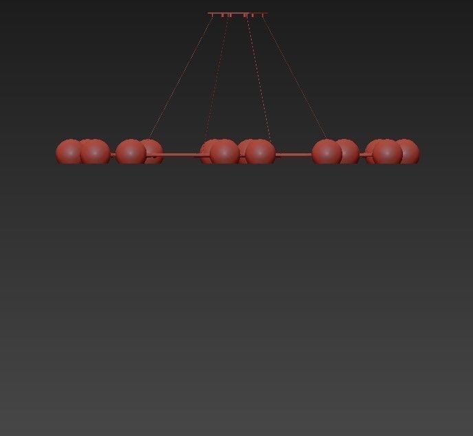 Horus chandelier with balls hanging from it 3D model_1