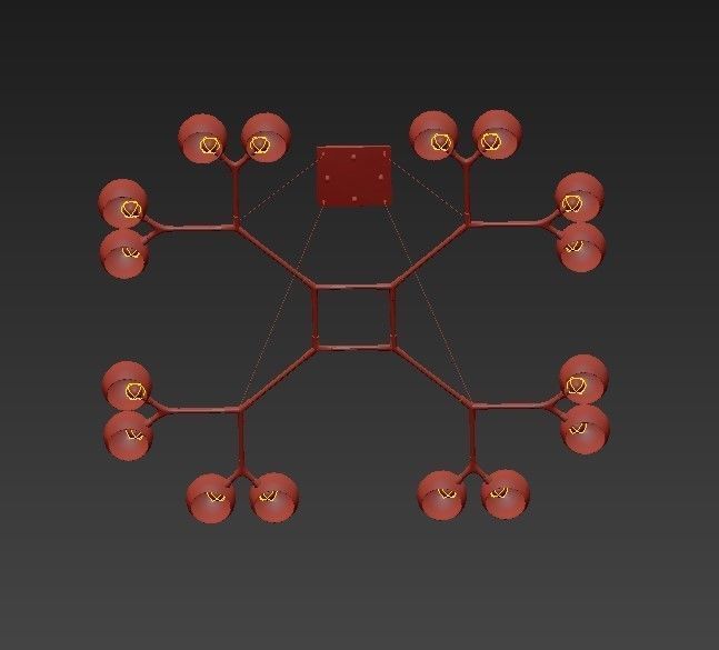 Horus chandelier with balls hanging from it 3D model_2