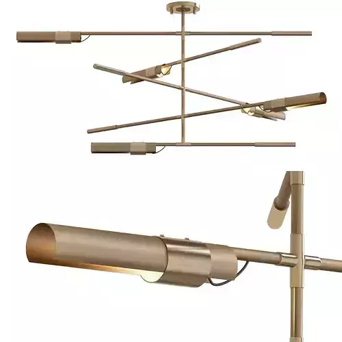 Koben light fixture with four metal rods