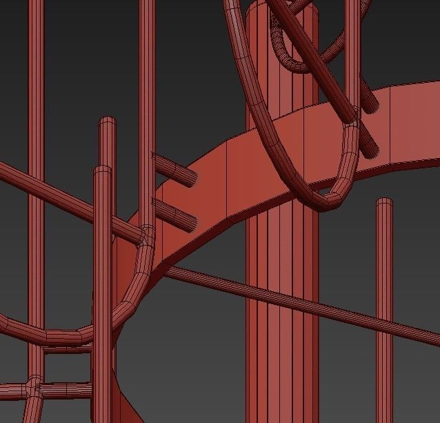 Luxxu chandelier in brass and glass 3D model_9