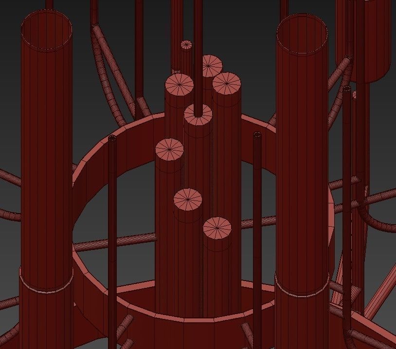 Luxxu chandelier in brass and glass 3D model_7